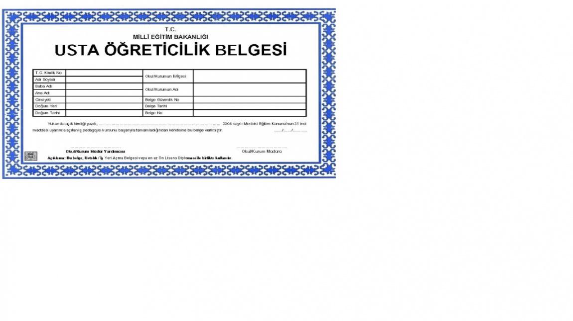 USTA ÖĞRETİCİLİK EĞİTİMİ